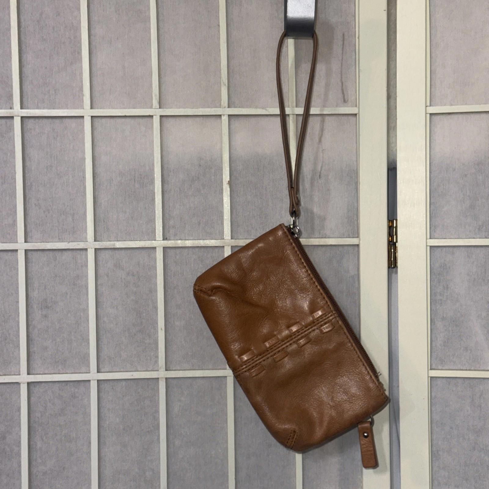 Boho Hippie Equestrian Brown Leather Mini Wristlet Wallet Coin Pouch